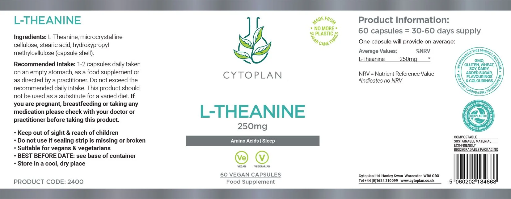 CYTOPLAN L-THEANINE - L-TEANIIN 250MG.webp